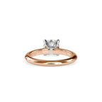 SKU: 0095 (14K) Two-Tone Solitaire Ring in Rose Gold.