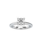 SKU: 0095 (10K) Two-Tone Solitaire Ring in Rose Gold.