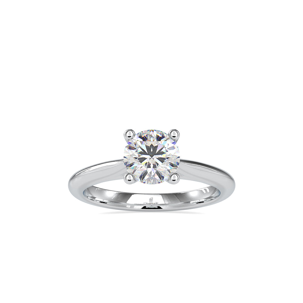 SKU: 0095 (14K) Two-Tone Solitaire Ring in Rose Gold.