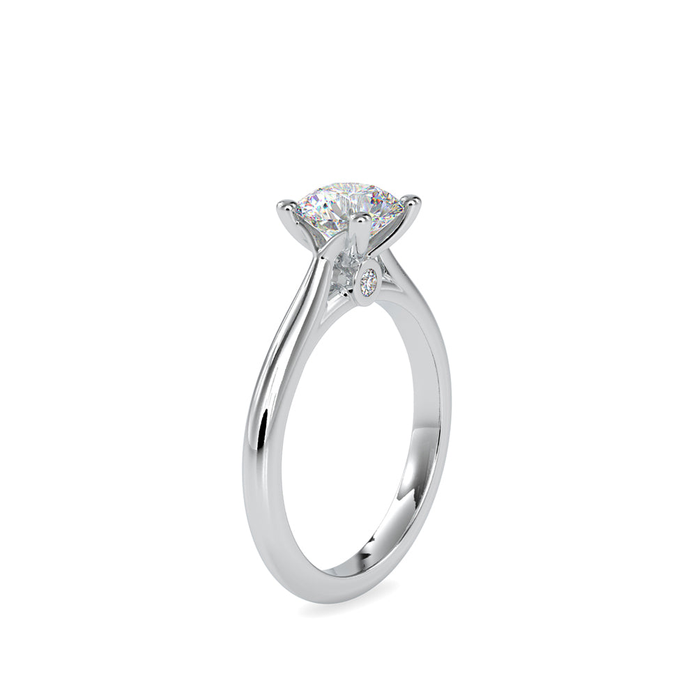 SKU: 0095 (22K) Two-Tone Solitaire Ring in Rose Gold.