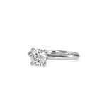 SKU: 0095 (18K) Two-Tone Solitaire Ring in Rose Gold.