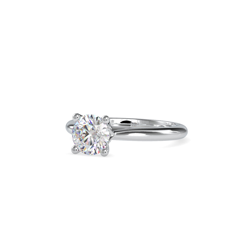 SKU: 0095 (22K) Two-Tone Solitaire Ring in Rose Gold.
