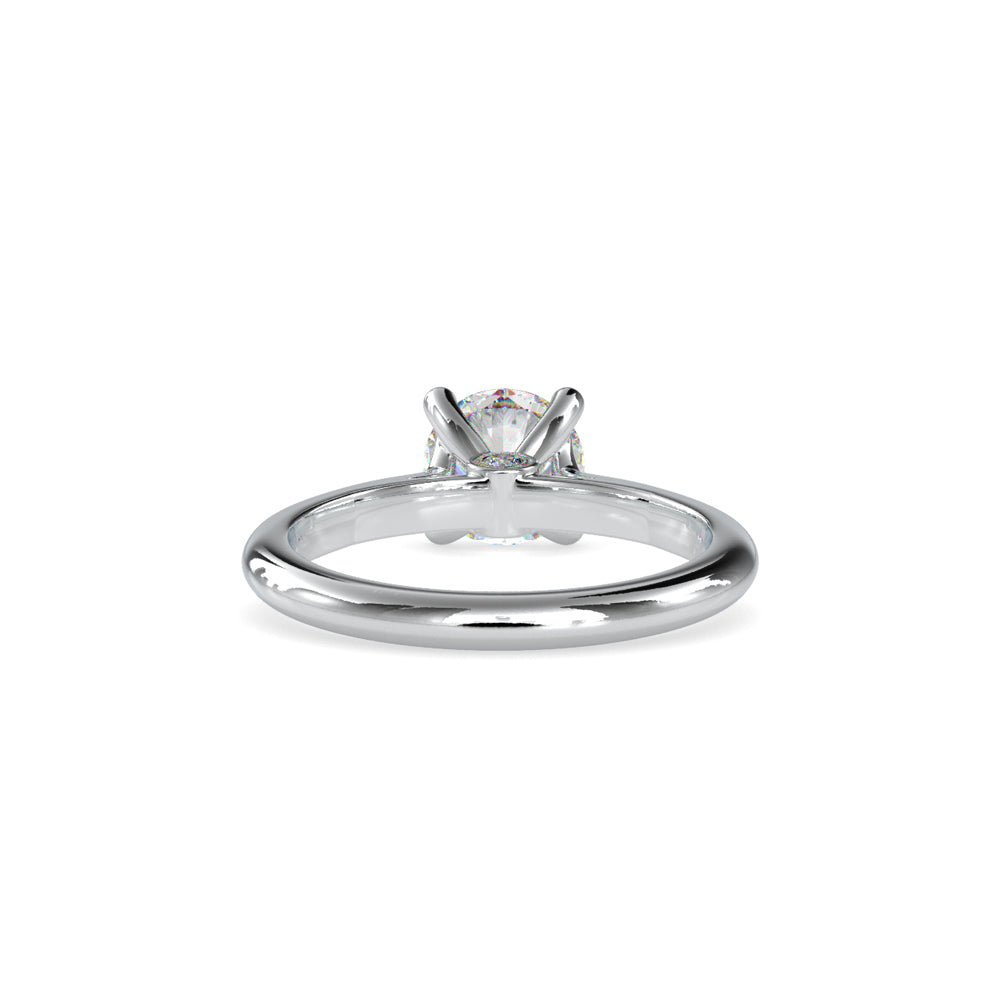 SKU: 0095 (18K) Two-Tone Solitaire Ring in Rose Gold.