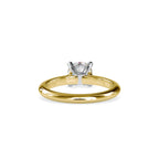 SKU: 0095 (14K) Two-Tone Solitaire Ring in Rose Gold.
