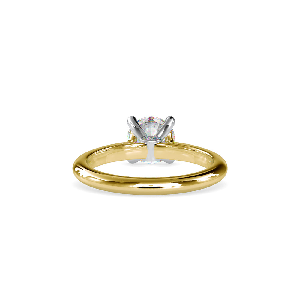 SKU: 0095 (22K) Two-Tone Solitaire Ring in Rose Gold.