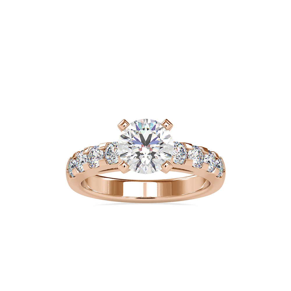 SKU: 0096 (18K) Fancy Solitaire Engagment Ring in Rose Gold.