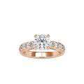 SKU: 0096 (14K) Fancy Solitaire Engagment Ring in Rose Gold.