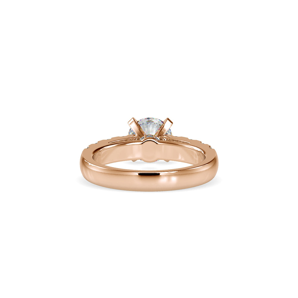 SKU: 0096 (18K) Fancy Solitaire Engagment Ring in Rose Gold.