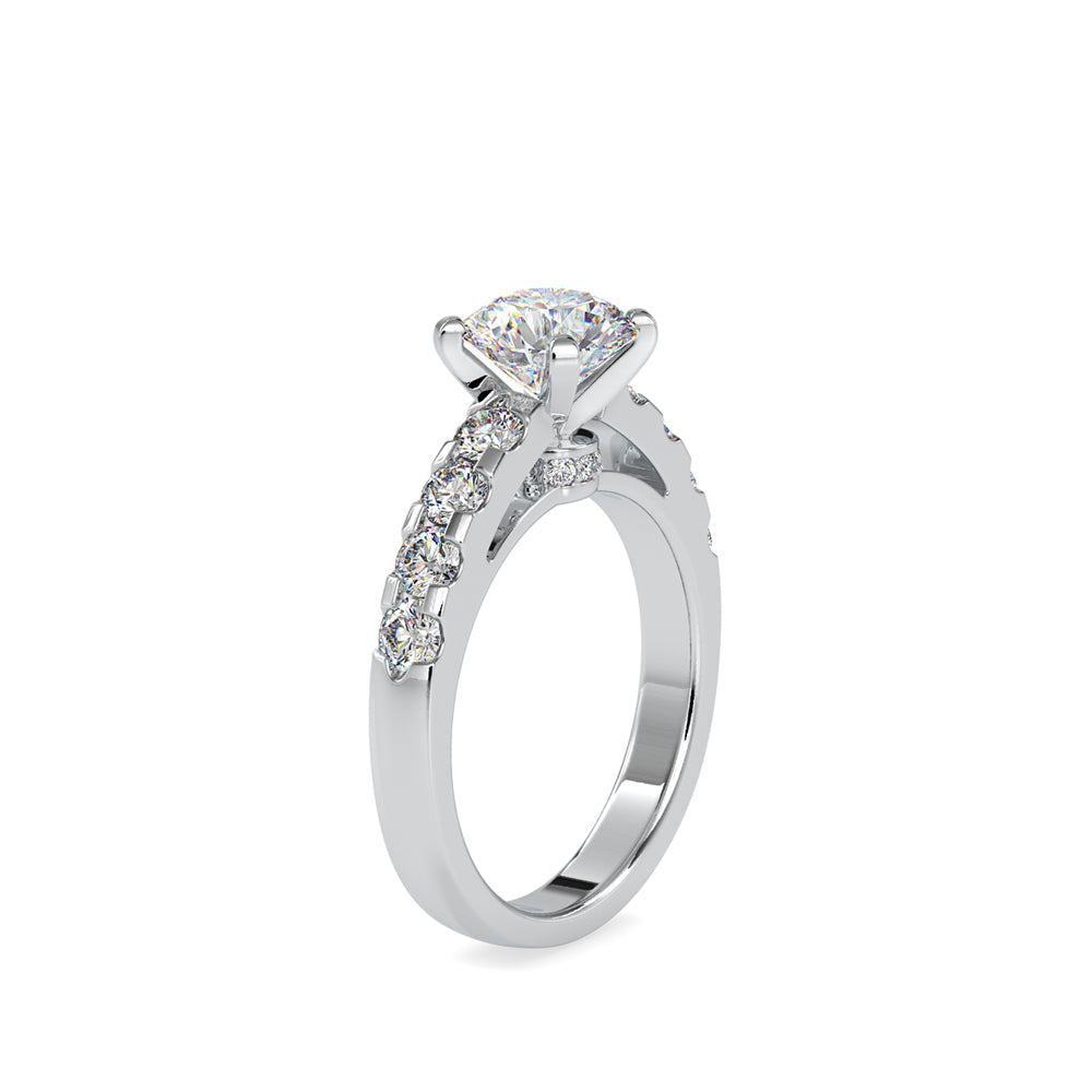 SKU: 0096 (18K) Fancy Solitaire Engagment Ring in Rose Gold.