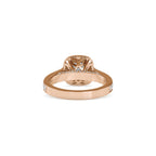 SKU: 0097 (10K) Embellished Pave Halo Diamond Ring in Rose Gold.