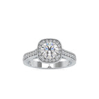SKU: 0097 (22K) Embellished Pave Halo Diamond Ring in Rose Gold.