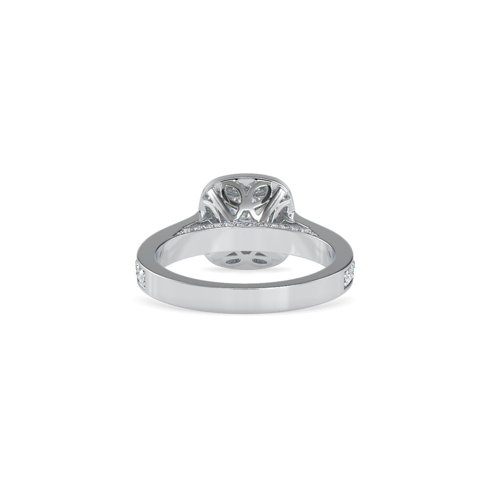 SKU: 0097 (22K) Embellished Pave Halo Diamond Ring in Rose Gold.