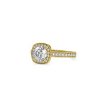 SKU: 0097 (22K) Embellished Pave Halo Diamond Ring in Rose Gold.