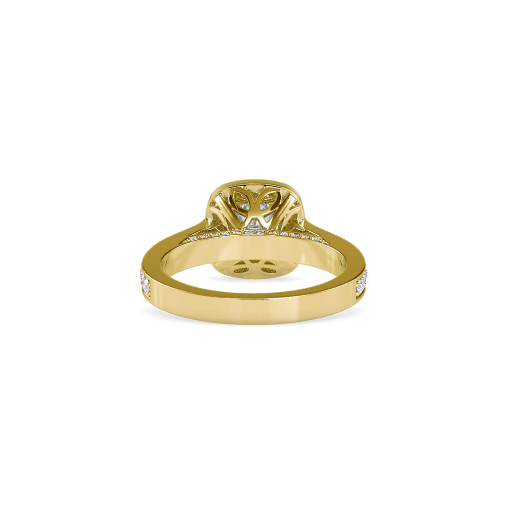 SKU: 0097 (18K) Embellished Pave Halo Diamond Ring in Rose Gold.