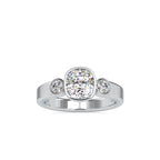SKU: 0098 (22K) Bezel Set Three Stone Ring in Rose Gold.