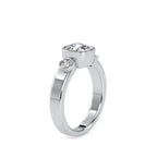 SKU: 0098 (10K) Bezel Set Three Stone Ring in Rose Gold.