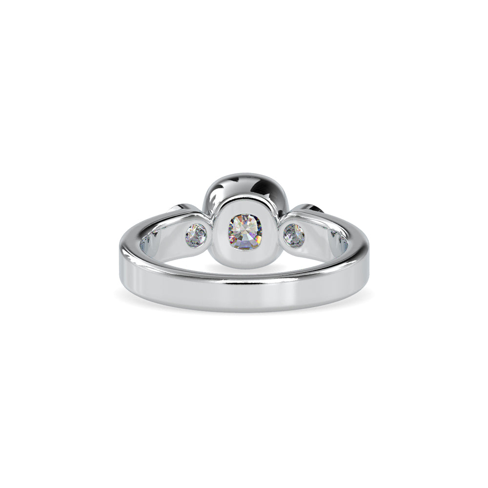 SKU: 0098 (22K) Bezel Set Three Stone Ring in Rose Gold.