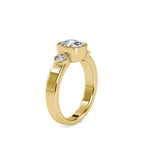 SKU: 0098 (18K) Bezel Set Three Stone Ring in Rose Gold.