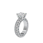 SKU: 0099 (18K) Vintage Princess-Cut Millgrain Solitaire Ring in Rose Gold.