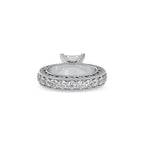 SKU: 0099 (14K) Vintage Princess-Cut Millgrain Solitaire Ring in Rose Gold.