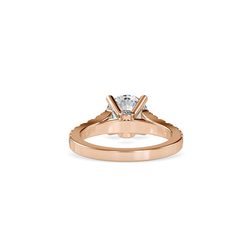 SKU: 0100 (10K) Fantasy Round-cut Solitaire Engagment Ring in Rose Gold.