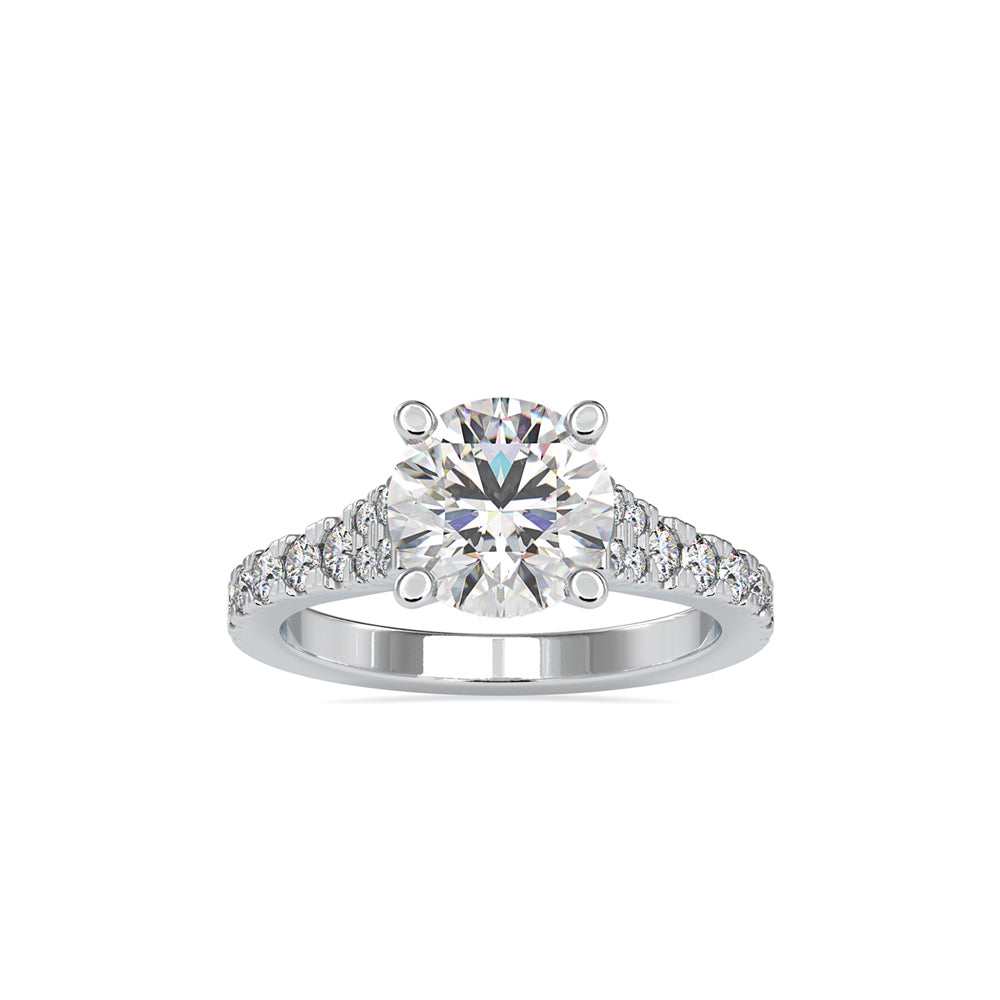 SKU: 0100 (14K) Fantasy Round-cut Solitaire Engagment Ring in Rose Gold.