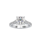 SKU: 0100 (18K) Fantasy Round-cut Solitaire Engagment Ring in Rose Gold.