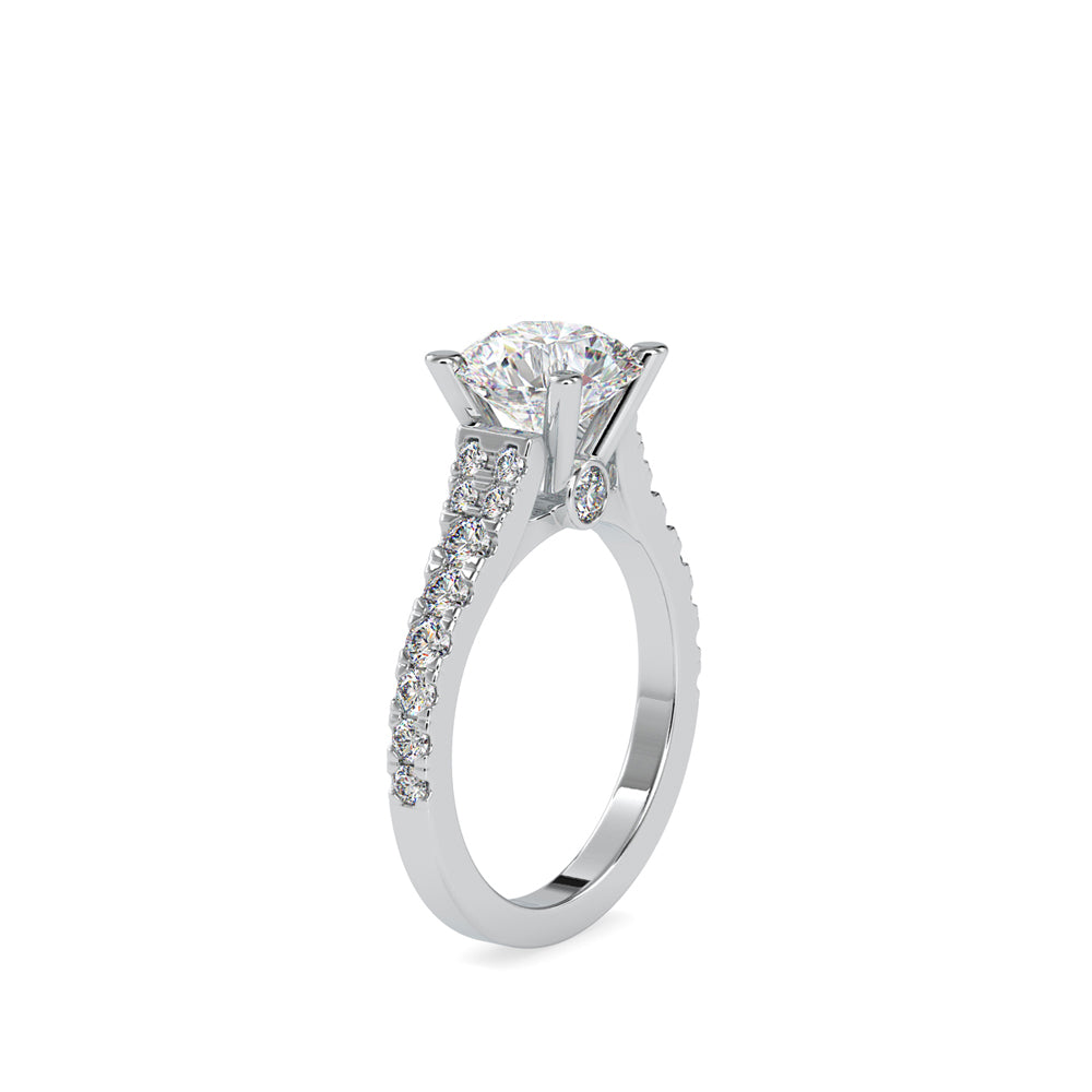 SKU: 0100 (14K) Fantasy Round-cut Solitaire Engagment Ring in Rose Gold.