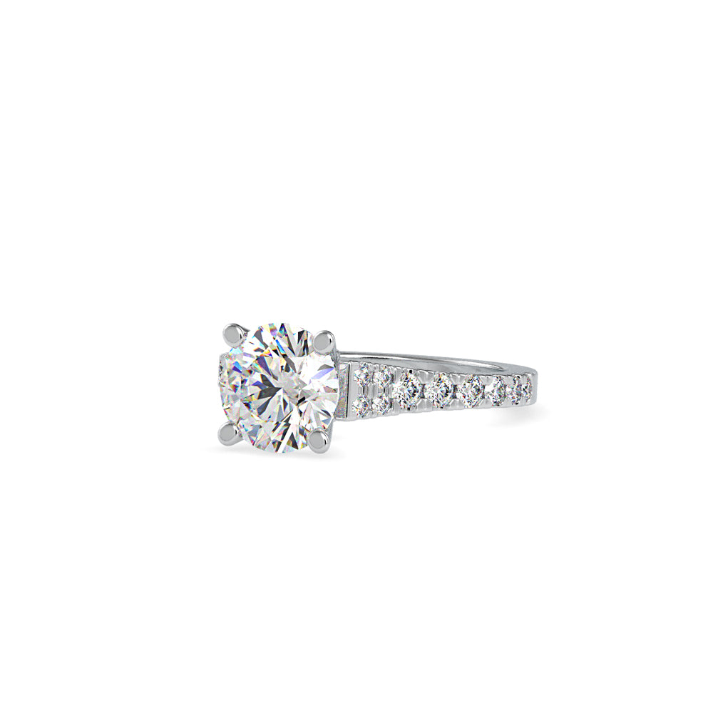 SKU: 0100 (22K) Fantasy Round-cut Solitaire Engagment Ring in Rose Gold.