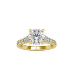 SKU: 0100 (18K) Fantasy Round-cut Solitaire Engagment Ring in Rose Gold.