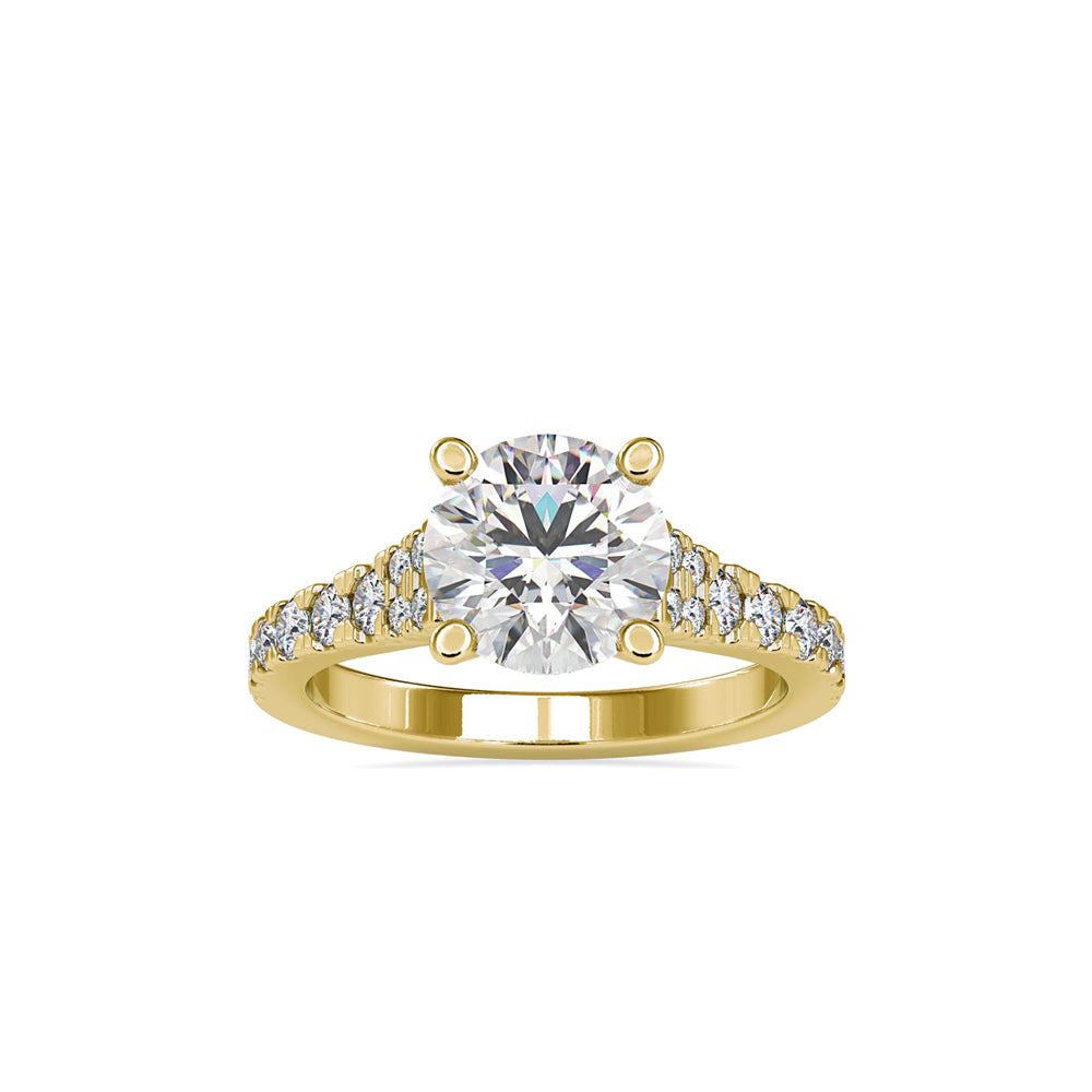 SKU: 0100 (18K) Fantasy Round-cut Solitaire Engagment Ring in Rose Gold.