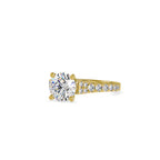 SKU: 0100 (22K) Fantasy Round-cut Solitaire Engagment Ring in Rose Gold.