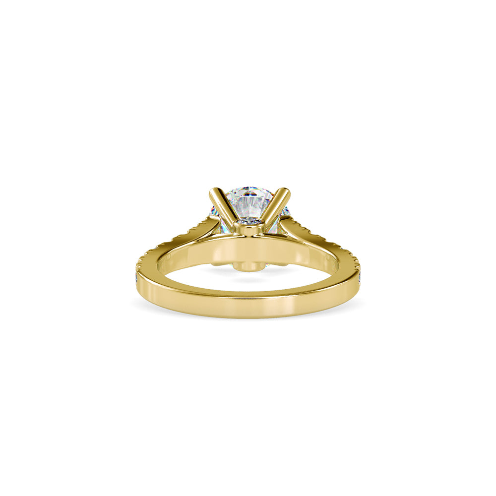 SKU: 0100 (18K) Fantasy Round-cut Solitaire Engagment Ring in Rose Gold.