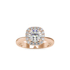 SKU: 0101 (22K) Round-cut Sparkle Halo Engagment Ring in Rose Gold.