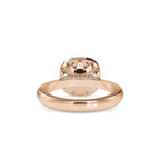 SKU: 0101 (22K) Round-cut Sparkle Halo Engagment Ring in Rose Gold.