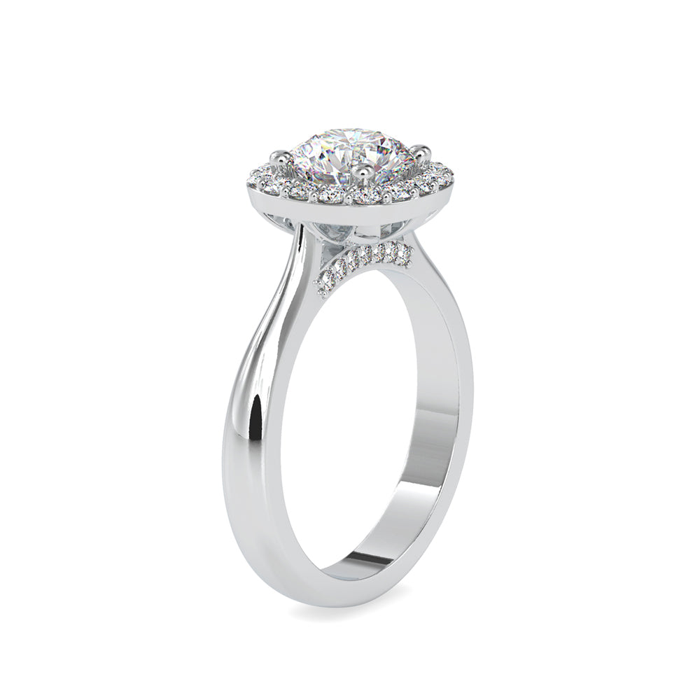 SKU: 0101 (10K) Round-cut Sparkle Halo Engagment Ring in Rose Gold.
