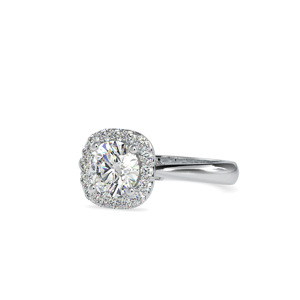 SKU: 0101 (10K) Round-cut Sparkle Halo Engagment Ring in Rose Gold.