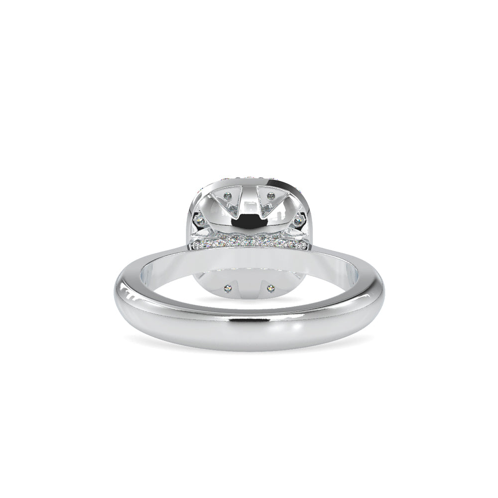 SKU: 0101 (22K) Round-cut Sparkle Halo Engagment Ring in Rose Gold.