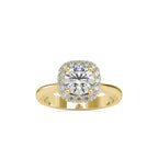 SKU: 0101 (10K) Round-cut Sparkle Halo Engagment Ring in Rose Gold.