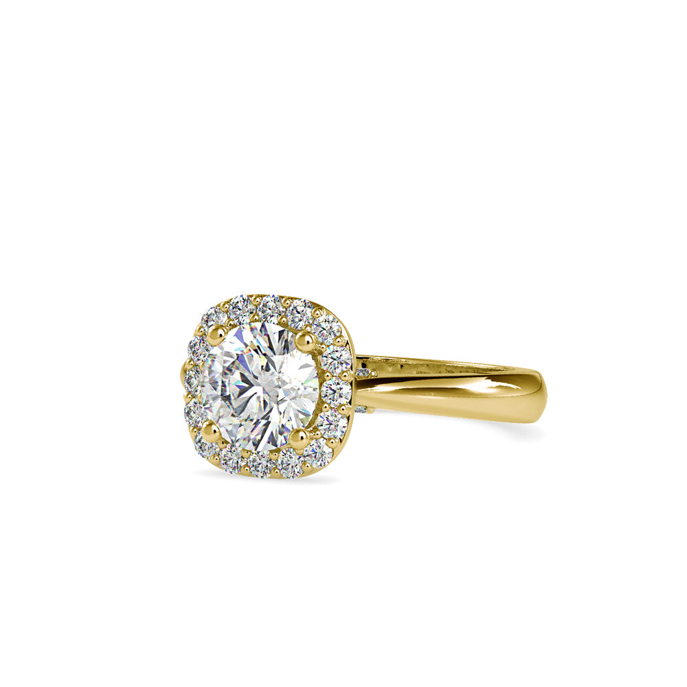 SKU: 0101 (10K) Round-cut Sparkle Halo Engagment Ring in Rose Gold.