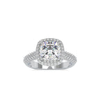 SKU: 0102 (14K) Milgrain Double Halo Radiant Engagment Ring in Rose Gold.