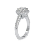 SKU: 0102 (22K) Milgrain Double Halo Radiant Engagment Ring in Rose Gold.