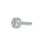 SKU: 0102 (18K) Milgrain Double Halo Radiant Engagment Ring in Rose Gold.