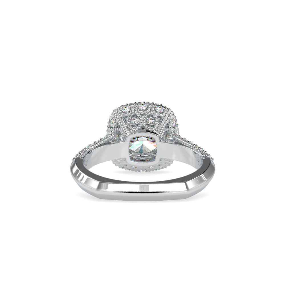 SKU: 0102 (10K) Milgrain Double Halo Radiant Engagment Ring in Rose Gold.