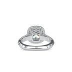 SKU: 0102 (18K) Milgrain Double Halo Radiant Engagment Ring in Rose Gold.
