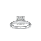 SKU: 0103 (18K) Classic Solitair Engagment Ring  Flawless Pave Band in Rose Gold.