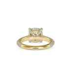 SKU: 0103 (22K) Classic Solitair Engagment Ring  Flawless Pave Band in Rose Gold.