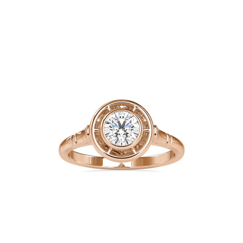 SKU: 0104 (14K) Bezel-set Intricacy Ring In Rose Gold.