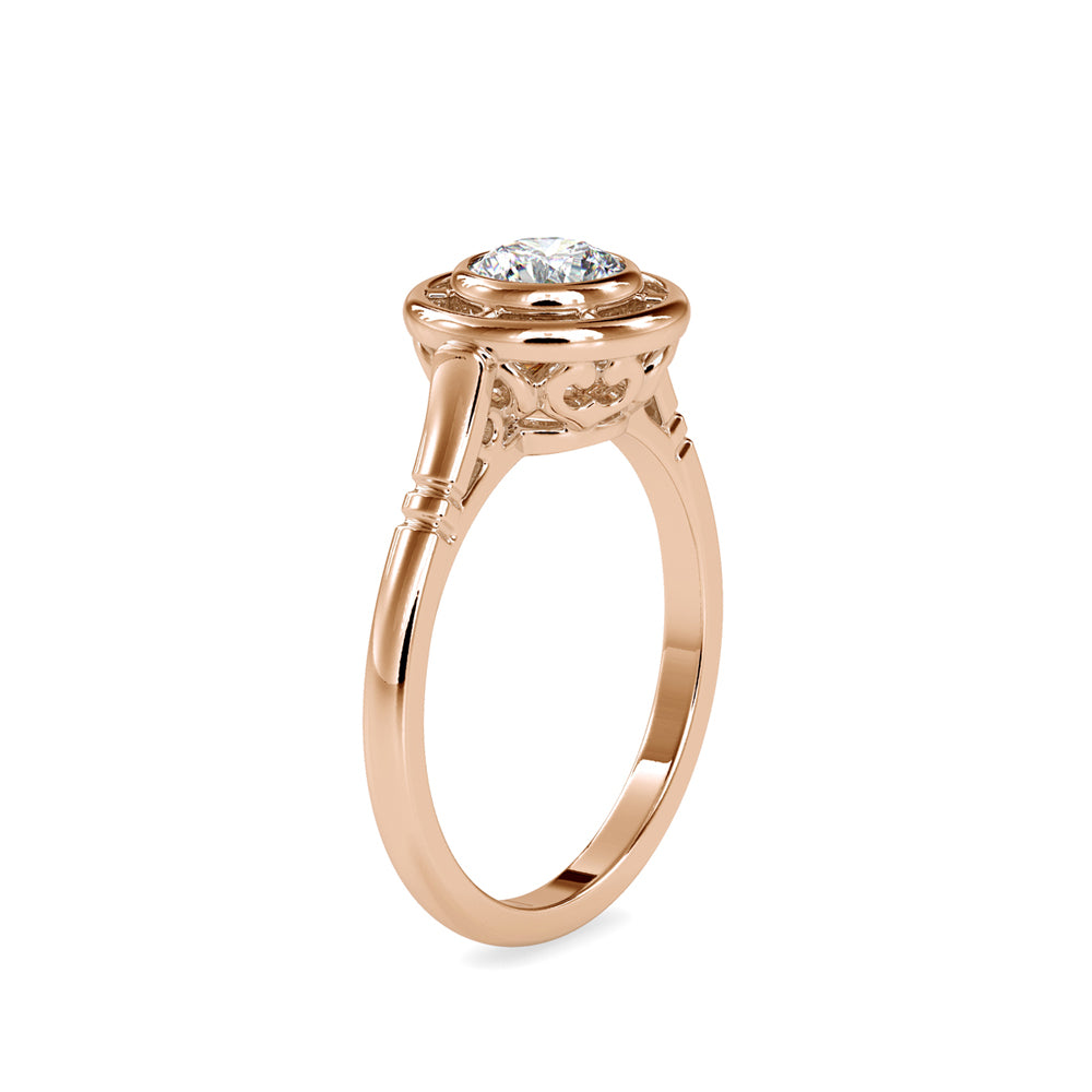SKU: 0104 (10K) Bezel-set Intricacy Ring In Rose Gold.