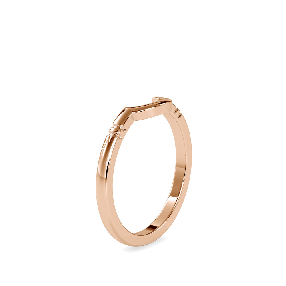 SKU: 0105 (14K) Modern Arch Band in Rose Gold.